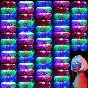 Other Event Party Supplies 10 20 50 Pcs Glow In The Dark Glasses Light Up LED Neon Favors Sunglasses for Kids Adults Birthday Christmas 230221