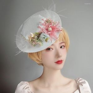 Nakrycia głowy Summer Women Lolita's Herba Tea Party Outdoor Suncreen Decor Kwiat Sunshade Flat Beach Hats