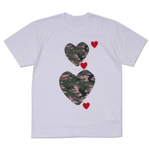 Męskie t shirt Projektant t-shirty miłość czerwone serce oczy Cdg Casual Women Quanlity miłośników koszule Haft koszulka z krótkim rękawem rozrywka streetwear fala moda na zewnątrz pot