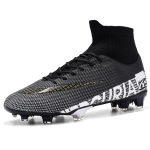 Safety Shoes Adult Professional FGTF Soccer NonSlip Long Spike Football Boots Young Kids High Ankle Cleats Grass Sneakers 230222