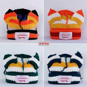 Beanie Caps 2022 Winter Skullies Cute Crochet Knitted Costume Beanie Hats Pography Prop Party Mujeres Loverboy Cap Y2212225x