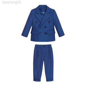 Kläduppsättningar pojkes höstformell kläddräkt Set Child Wedding Baby's First Birthday Party Performance Come Kids Blazer Pants Vest Clothes W0222