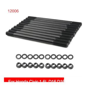 Andra bildelar för 2084301 Cylinder Head Stud Kit Honda Civic 1.6L D16 D16Z D16Z6 D16Z7 Drop Delivery Mobiles Motorcyklar DH3CX