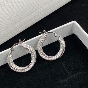 Lyxdesigner Kvinnorörhängen smycken Guld Sliver Diamond Earring Studs For Woman Fashion Charm Hoop Pendant Earring Wedding 2302224BF