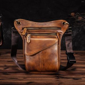 Torby w talii skórzane mężczyźni design Casual Classic Sling Bag Fashion Travel Fanny Belt Pack noga 211-3cg