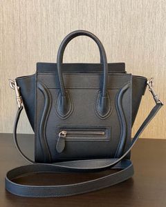Micro top handle bag Celie Nano smiley CrossBody handbag mens womens retro Fashion classic LUGGAGE Genuine leather tote clutchDetachable shoulder strap Bags