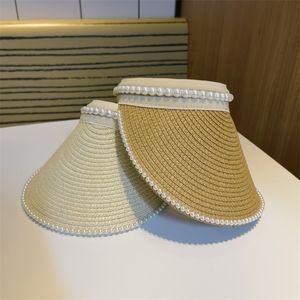 Hat Beach Hats for Women Bucket Hat Cap Hats Straw Hat Sun Hat Sun Visor Pearl Luxury Khaki Beige Summer