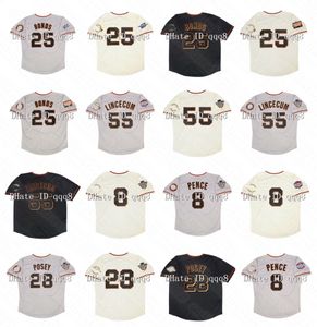 Vintage 2002-2012 San Francisco Baseball Jerseys - Retro Bonds, Lincecum, Pence, Posey with WS & All-Star Patches