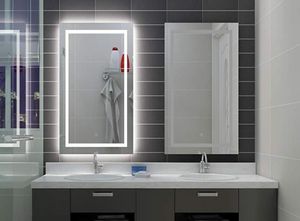Prostokątne naścienne LED oświetlone próżność w łazience lustro anty mgład mgła dotyk meble do sypialni makijaż makijaż kosmetyczny miR1322955