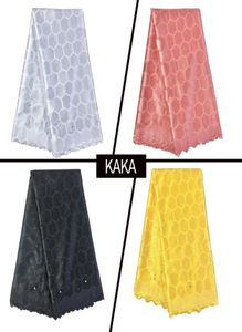 New African 100Cotton Lace Fabric Ankara Latest Swiss V Quality Material Wrapper Golden Silver Line 5yards2434814