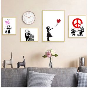 Картины картины для гостиной абстрактный Cuadros Decor Banksy Canvas Print Print Wall Art Canvas живопись скандинавскими и принтами Wall Woo