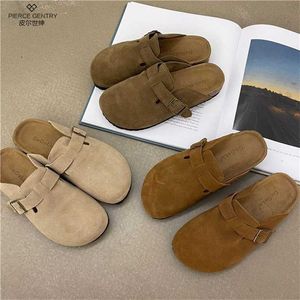 Designer Birkinstock Hausschuhe Outlet Pearson Bucken Schuhe Damen 2023 Frühling und Herbst Frosted Ugly Cute Ins Lazy Man Wrapped Slipper mit flachem Boden