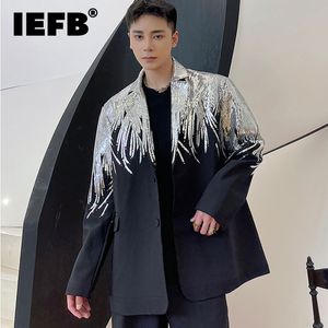 Mens Suits Blazers IEFB Heavy Craft Embroidery Sequin Trend Casual Blazer Autumn Fashion fit Jacket Streetwear Suit Coat 9Y9245 230222