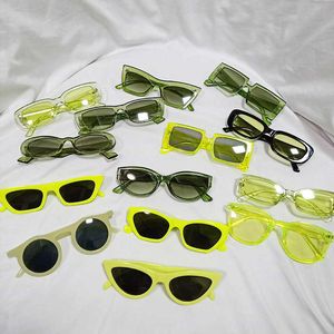 Óculos de sol Dytymj Óculos de sol verdes Mulher Moda Jelly cor Retro Cat Eye Shades For Women Sun Glasses Travel Gafas Hombre por atacado em massa G221215