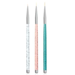Nagelkonstutrustning 3st Pen Set Metal Handle Portable Fine Lines Professional Delicate Easy Shape Supplies Manicure Drawing Paint Brush