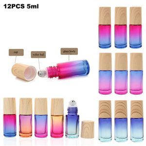 Storage Bottles 12pcs/pack 5ml Thick Glass Roll On Bottle With Roller Metal Ball Empty Refillable For Essential Oil