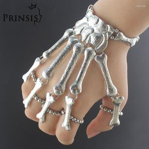 Bangle Man/Women Nightclub Punk Skull Finger Bracelet Gothic Skeleton Hand Flexible Bracelets Xmas Halloween Gift RCH3