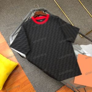 xinxinbuy Herr designer Tee t-shirt 23ss Roma dubbelbokstav jacquardtyg kortärmad bomull kvinnor Svart blå Vit Khaki XS-2XL