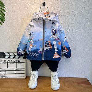 春の子供デザイナージャケット少年宇宙飛行士ジャケットウインドブレーカー屋外ジッパーフード付き子供コート
