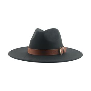 Kapelusz fedora czapki dla kobiet poczuć czapki dla mężczyzn panama szeroki brzeg 9,5 cm stały pasek pasa zwyczajnego formalnego dekorowania hat sombrero