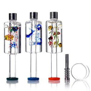 Vintage nectar collector Glass Bong hookah Straw smoke accessory Original Factory Direct sale can put customer logo by dhl ups CNE