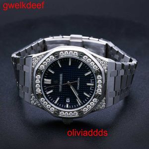 High Quality Fashion Iced Out WatchesMens Wrist Luxury Round Cut Lab Gr DDGU YDXK
