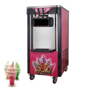 Tatlı dükkanı için iki renk yumuşak dondurma üreticisi makinesi paslanmaz çelik dondurma otomatı