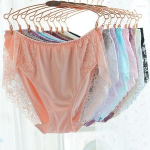 Women's Panties High Quality Sexy Briefs Women Underwears Plus Size 4XL Big Lace Milk Silk Waist Women's