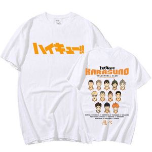 Karasuno anime Haikyuu Volleyball Club Print T-shirts Męski krótki rękaw Pure Cotton Casual T-Shirt Oversize Haruku Streetwear 780