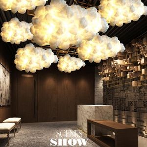 Lampade a sospensione Nuvole bianche Luci a sospensione Cotone Floating Cloud Droplight Lampada moderna Illuminazione per interni domestici Lustri AC90V-260V