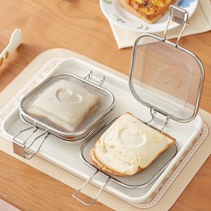 Kitchen Bread Maker Stainless Steel Sand Machine Baking Mold Toaster Breakfast Cake Tool Net 230222