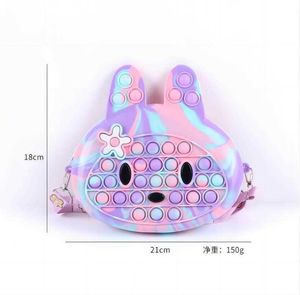 Fashion Sensory Bubble Bretelle Party Favor Umhängetasche Dekompressionsspielzeug Finger Push Phone Pouch Case Change Coin Purse Rabit Toys für Mädchen Kinder Geschenk leicht 2023