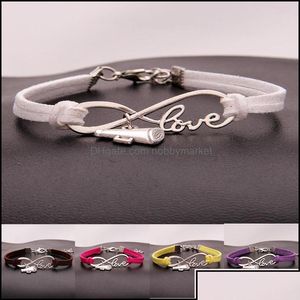 Charm Armbänder Schmuck Cheer Leader Horn Wunsch Unendlichkeit Liebe Veet Seil Wrap Armreif für Frauen Männer Luxus Sport Geschenk Drop Lieferung 202 Dh1Uf