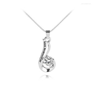 Pendant Necklaces 2023 Euro-American Jewelry Charms Hook Shaped Lettering Necklace I LOVE MOM FOREVER Mother's Day Gift