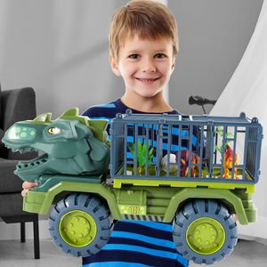 Diecast Model Car Toy Dinosaurs Transport Vehicle Indominus Rex Jurassic World Park Truck Model Game for Children Birthday Kids Gifts 230221