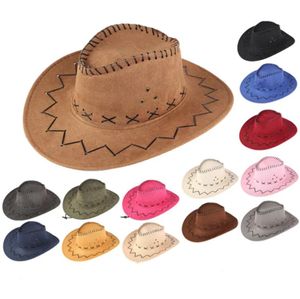 Barn Vuxen Western Cowboy Hat Burvad Brim Outdoor Toddler Sun Hat Barn F￶delsedagspresenter Vacation Cap Party Beach Hats