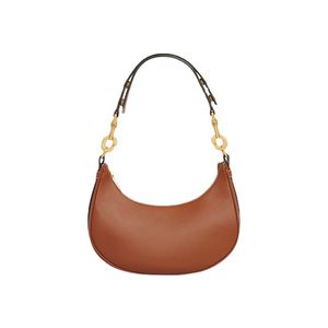 Cowhide Half Moon Bag Womens middag underarmsäck Hand Bill of Lading Shoulder Oblique Span Bag