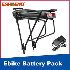 Bateria de ebike traseiro 36V 10AH 13AH 17.5AH Batterias de lítio de bicicleta elétrica com 2 camadas de bagagem por 500W 350W 250W