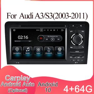 Android 10 Car DVD Multimídia Estéreo Player GPS Navigation CarPlay Auto para Audi A3/S3 (2003-2011) 2din