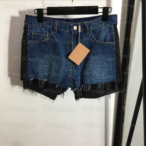 Pantaloni corti da donna sexy Pantaloncini di jeans a due pezzi finti Pantaloncini da donna a vita alta