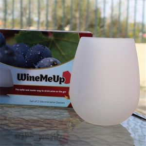 Tazze 50 pz/lotto 14 once Silicone Bicchiere da Vino a Forma di Uovo Tazza Tazza da Viaggio Tazza di Birra Tè in Vetro Alla Moda Portatile Non Rotto 400 Ml senza BPA