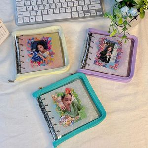 Kawaii A7 Zipper Binder Notebook Kpop Pocard Collect Book Journal Diary Agenda Planner School Stationery