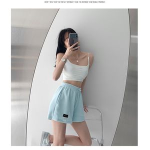 Women's Shorts 2023spring Letter Label Women Track Casual Loose High Waist Sweatshorts DrawstringWide Leg Pants Biker Woman 230222