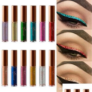 Eyeliner Niceface Pearled Metallic Liquid Glitter Eye Liner Diamond High Pearlescent Brown Tattoo Colorf Drop Delivery Health Beauty Dh6X4