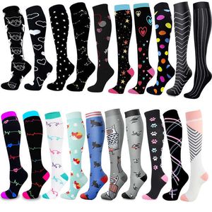 5PC Socks Hosiery New Compression Socks Men Women Best Atheletic Football Stockings Outdoor Running Antislip Long Tube Socks For Male Travel Z0221