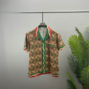 22ss Designer Shirt Mens Button Up Shirts print bowling shirt Hawaii Floral Casual Shirts Men Slim Fit Short Sleeve Dress Hawaiian t-shirt#017