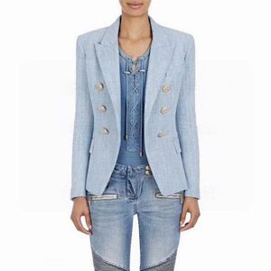 Womens Suits Blazers Tide Brand Retro Fashion designer Pure color Series Suit Jacket A grain of buckle Slim Plus Size Women's Clothing A136