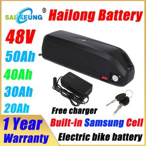 Hailong Electric Bike Battery 48V 20AH 15AH 20AH 30AH 40AH 50AH BAFANG 500W 1000W 2000W E BIKE ACCU 13S5P Литий -ионная батарея