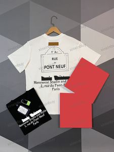 Xinxinbuy Men designer tee t shirt 23ss herrkl￤der studio multi-verktyg broderi kort ￤rm bomullskvinnor svartbl￥ vit khaki xs-2xl