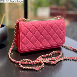 CC Cross Body Classic Trendy WOC Flap Quild Torby z Diamond Gold Metal Turnbuckle Saire Crossbody Designer Women Mini Multi Pocket Card Holder